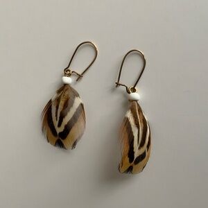 Vintage Feather Earrings - Handmade